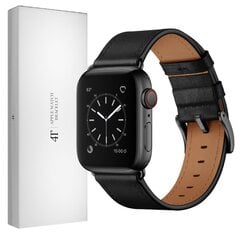 Ranneke nahkaranneke kelloihin Apple Watch Iwatch 4Tech mallia varten ULTRA SE 9 8 7 6 5 4 3 2 1 49 45 44 42 mm Band musta hinta ja tiedot | 4Tech Puhelimet, älylaitteet ja kamerat | hobbyhall.fi