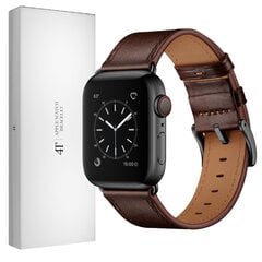 Ranneke nahkaranneke kelloihin Apple Watch Iwatch 4Tech mallia varten ULTRA SE 9 8 7 6 5 4 3 2 1 49 45 44 42 mm Band tumman ruskea hinta ja tiedot | 4Tech Puhelimet, älylaitteet ja kamerat | hobbyhall.fi