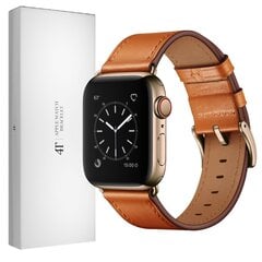 Ranneke nahkaranneke kelloihin Apple Watch Iwatch 4Tech mallia varten ULTRA SE 9 8 7 6 5 4 3 2 1 49 45 44 42 mm Band ruskea hinta ja tiedot | 4Tech Puhelimet, älylaitteet ja kamerat | hobbyhall.fi