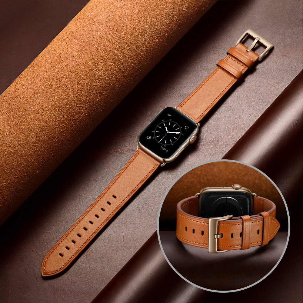 Ranneke nahkaranneke kelloihin Apple Watch Iwatch 4Tech mallia varten ULTRA SE 9 8 7 6 5 4 3 2 1 49 45 44 42 mm Band ruskea hinta ja tiedot | Älykellojen ja aktiivisuusrannekkeiden lisätarvikkeet | hobbyhall.fi