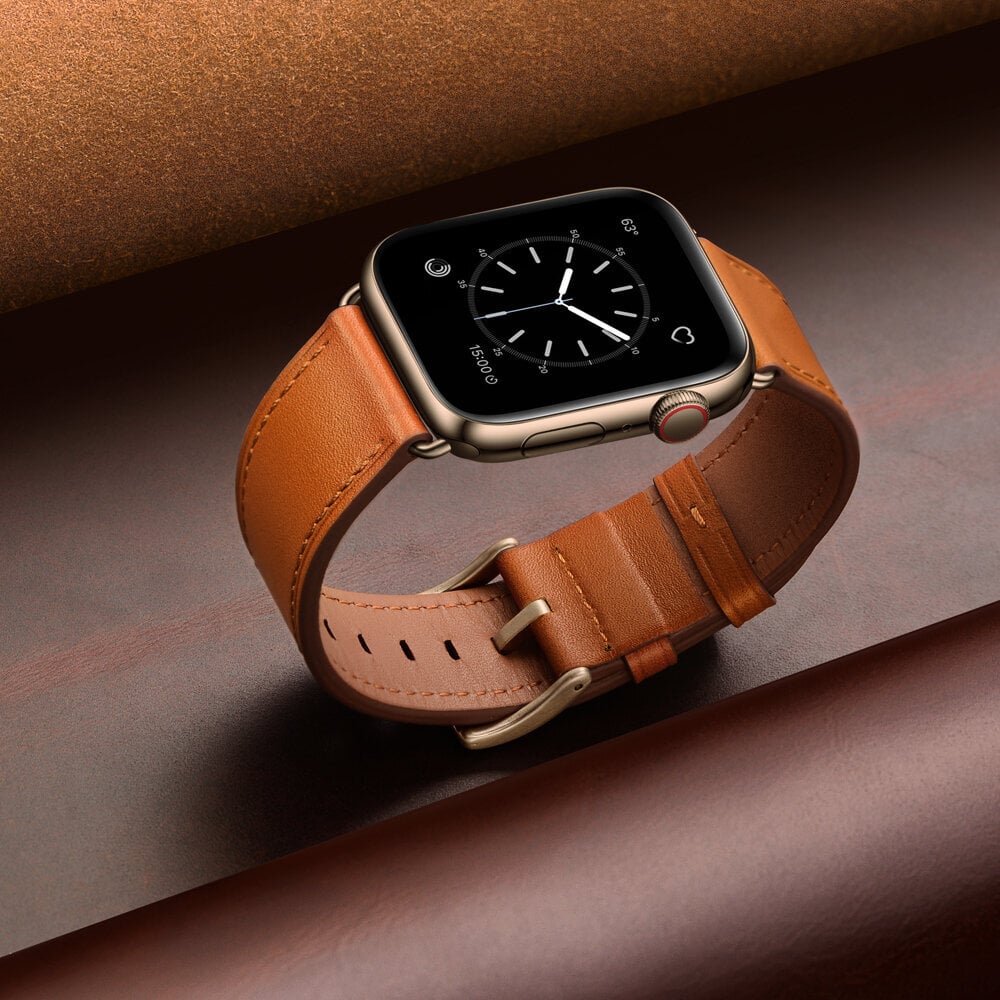 Ranneke nahkaranneke kelloihin Apple Watch Iwatch 4Tech mallia varten SE 9 8 7 6 5 4 3 2 1 41 40 38 mm Band ruskea hinta ja tiedot | Älykellojen ja aktiivisuusrannekkeiden lisätarvikkeet | hobbyhall.fi