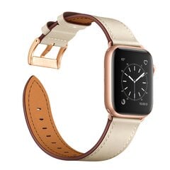 Ranneke nahkaranneke kelloihin Apple Watch Iwatch 4Tech mallia varten SE 9 8 7 6 5 4 3 2 1 41 40 38 mm Band beige hinta ja tiedot | 4Tech Puhelimet, älylaitteet ja kamerat | hobbyhall.fi