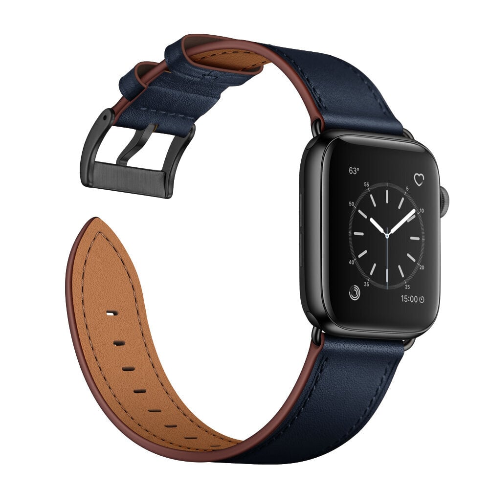 Ranneke nahkaranneke kelloihin Apple Watch Iwatch 4Tech mallia varten ULTRA SE 9 8 7 6 5 4 3 2 1 49 45 44 42 mm Band sininen hinta ja tiedot | Älykellojen ja aktiivisuusrannekkeiden lisätarvikkeet | hobbyhall.fi