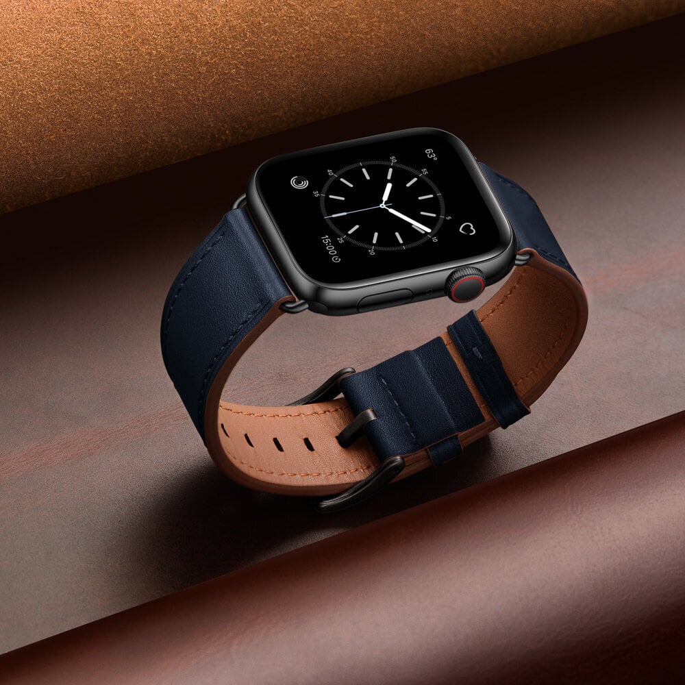 Ranneke nahkaranneke kelloihin Apple Watch Iwatch 4Tech mallia varten ULTRA SE 9 8 7 6 5 4 3 2 1 49 45 44 42 mm Band sininen hinta ja tiedot | Älykellojen ja aktiivisuusrannekkeiden lisätarvikkeet | hobbyhall.fi