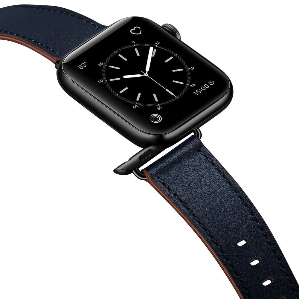 Ranneke nahkaranneke kelloihin Apple Watch Iwatch 4Tech mallia varten ULTRA SE 9 8 7 6 5 4 3 2 1 49 45 44 42 mm Band sininen hinta ja tiedot | Älykellojen ja aktiivisuusrannekkeiden lisätarvikkeet | hobbyhall.fi