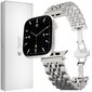 Ranneke Teräsranneke kelloihin Apple Watch Iwatch 4Tech mallia varten SE 9 8 7 6 5 4 3 2 1 41 40 38 mm Band hopea hinta ja tiedot | Älykellojen ja aktiivisuusrannekkeiden lisätarvikkeet | hobbyhall.fi