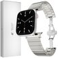 Ranneke Teräsranneke kelloihin Apple Watch Iwatch 4Tech mallia varten SE 9 8 7 6 5 4 3 2 1 41 40 38 mm Band hopea hinta ja tiedot | Älykellojen ja aktiivisuusrannekkeiden lisätarvikkeet | hobbyhall.fi