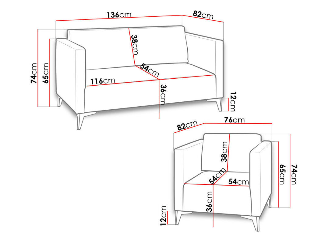 SZAFIR sohva 2 + 1 + 1 hinta ja tiedot | Sohvaryhmät | hobbyhall.fi