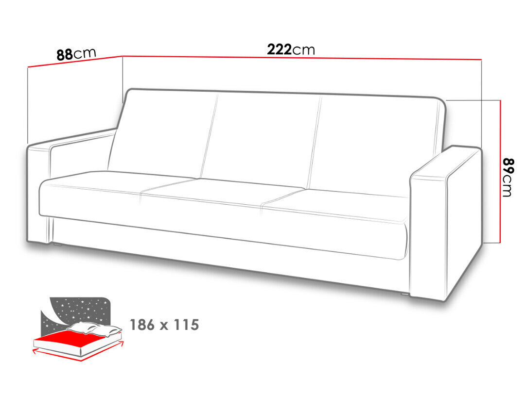 Vuodesohva Gordia hinta ja tiedot | Sohvat ja vuodesohvat | hobbyhall.fi