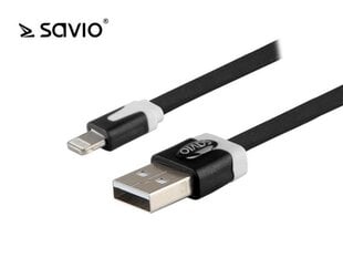 SAVIO KAAPELI USB - LIGHTNING 8PIN - 1 M CZARNY CL-73 hinta ja tiedot | Puhelinkaapelit | hobbyhall.fi