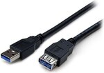 STARTCH 1 m musta USB 3 -jatkokaapeli