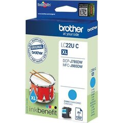 Brother LC-22U C XL, sininen hinta ja tiedot | Mustekasetit | hobbyhall.fi