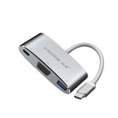 Sovitin SAMZHE TPC-VU3 3in1 Type-C Sisään PD65W HDMI USB3.0 för HUAWEI Mate40/P50 Samsung S20 hinta ja tiedot | Adapterit | hobbyhall.fi