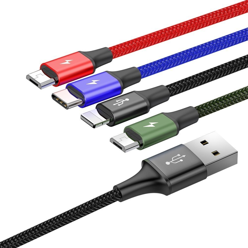 USB nylon punottu kaapeli 3.5A 1.2m, musta hinta ja tiedot | Puhelinkaapelit | hobbyhall.fi