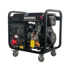 Dieselgeneraattori E-generaattorin invertteri, DG8000EWI3 400V/max.6-6.5kw 20-230A hinta ja tiedot | Aggregaatit | hobbyhall.fi