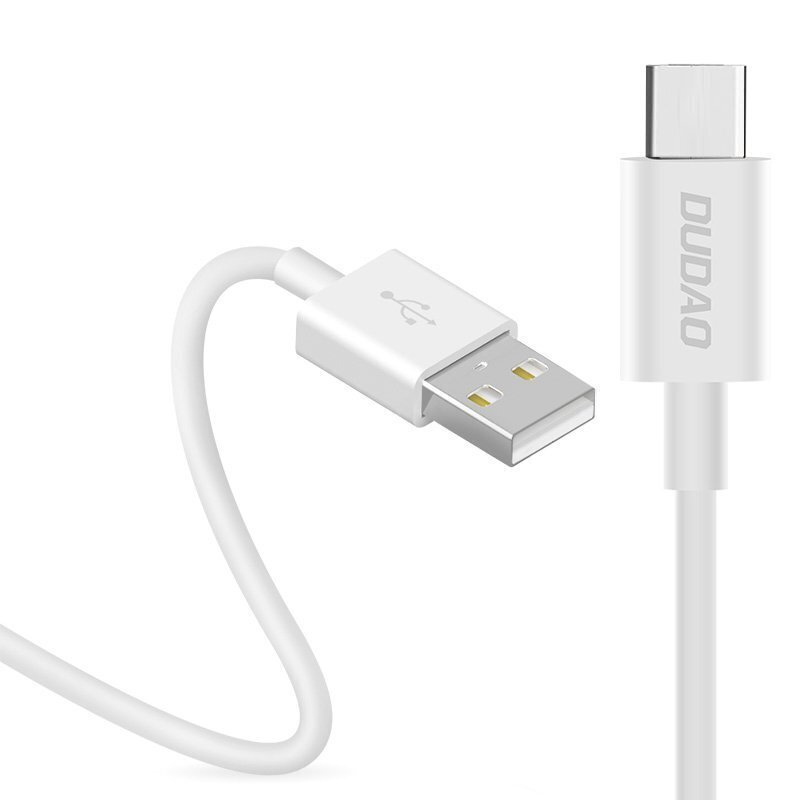 Dudao USB / USB Type C datalatauskaapeli 3A 1m valkoinen (L1T valkoinen) hinta ja tiedot | Puhelinkaapelit | hobbyhall.fi