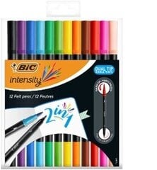 Merkintäkynät Bic Intensity Dual Tip, kaksipuoliset, 12 värin sarja hinta ja tiedot | Taide- ja askartelutarvikkeet | hobbyhall.fi