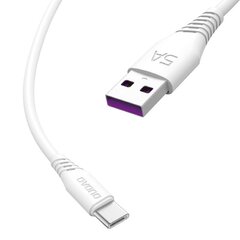 Dudao USB / USB C-tyypin nopea latausdatakaapeli 5A 1m, L2T, valkoinen hinta ja tiedot | Dudao Puhelimet, älylaitteet ja kamerat | hobbyhall.fi