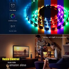 Älykäs LED-nauha Woox R5093 WiFi 5050 RGBW 24W IP65 5m hinta ja tiedot | LED-valonauhat | hobbyhall.fi