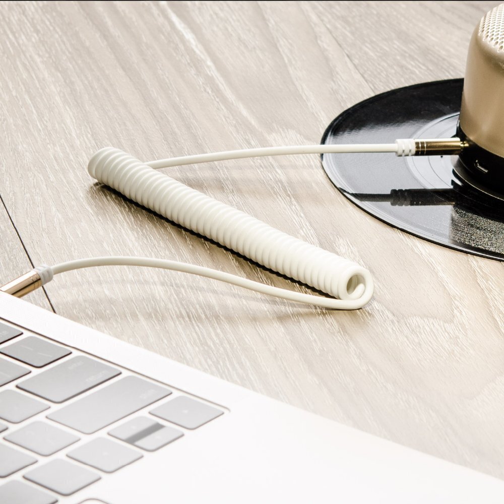 Dudao pitkä venyvä kaapeli AUX miniliitin 3,5 mm jousi 150 cm valkoinen (L12 valkoinen) hinta ja tiedot | Puhelinkaapelit | hobbyhall.fi