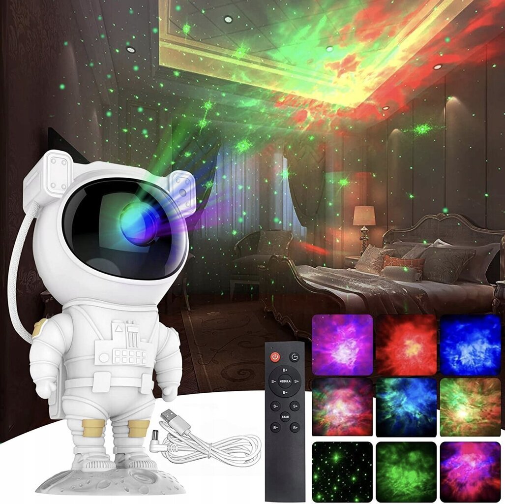 LED-projektori astronautti AstroShine, valkoinen hinta ja tiedot | Juhlakoristeet | hobbyhall.fi