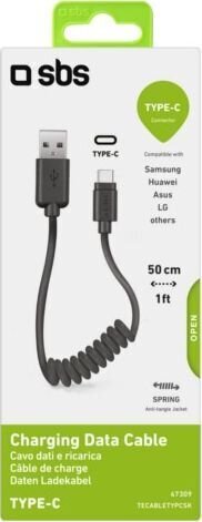 SBS USB-C (0,5 m) kaapeli hinta ja tiedot | Puhelinkaapelit | hobbyhall.fi