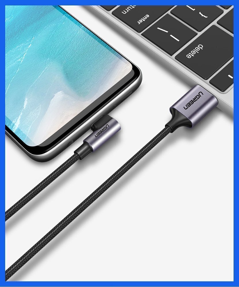 Kaapeli Ugreen USB-USB-Typ-C, 1m 3A ugreen_20200508120523 hinta ja tiedot | Puhelinkaapelit | hobbyhall.fi