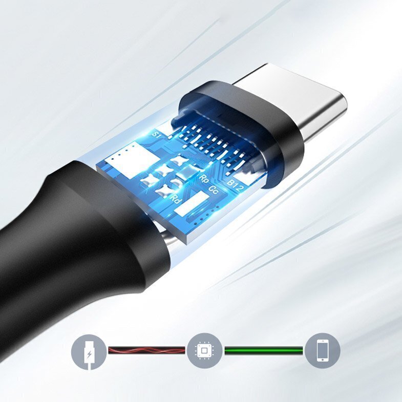 Ugreen USB 3.0 - USB Type C -kaapeli 2m 3A musta (20884). hinta ja tiedot | Puhelinkaapelit | hobbyhall.fi