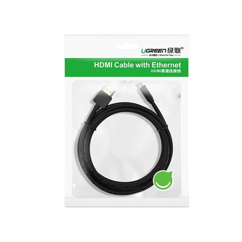 Ugreen (HD127), HDMI, 4K 3D 1,5 m, musta hinta ja tiedot | Puhelinkaapelit | hobbyhall.fi