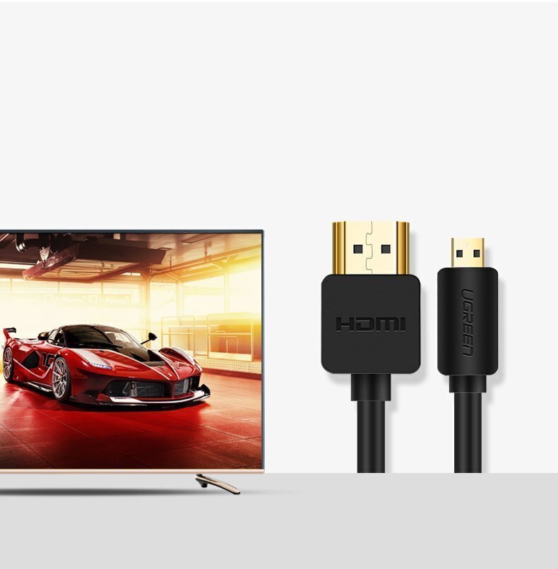 Ugreen (HD127), HDMI, 4K 3D 1,5 m, musta hinta ja tiedot | Puhelinkaapelit | hobbyhall.fi