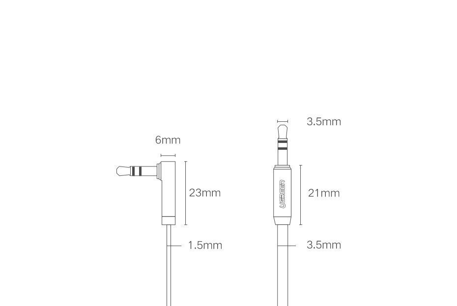 Ugreen AUX audiokaapeli 2m musta (90) hinta ja tiedot | Puhelinkaapelit | hobbyhall.fi