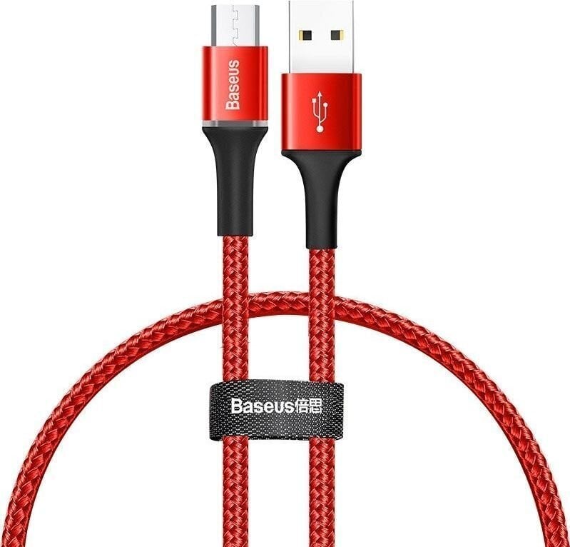 Pohjakaapeli USB2.0 A liitin - mikro-USB-liitin 0,25m nylonpanssari, punainen hinta ja tiedot | Puhelinkaapelit | hobbyhall.fi