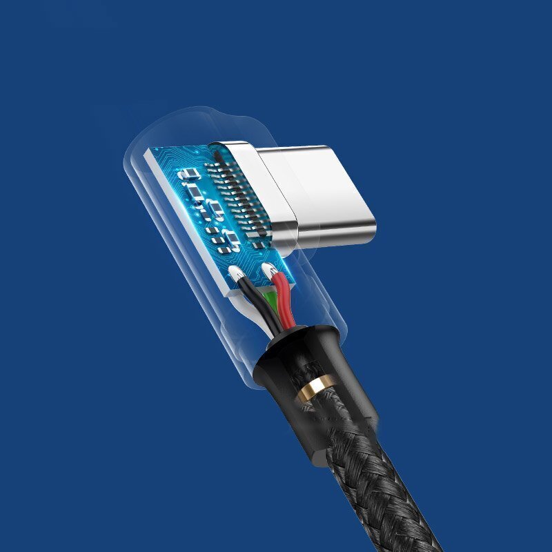 Ugreen 76210 USB - USB Typ C -kulmakaapeli Quick Charge 3.0 QC3.0 3 A 1 m hinta ja tiedot | Puhelinkaapelit | hobbyhall.fi