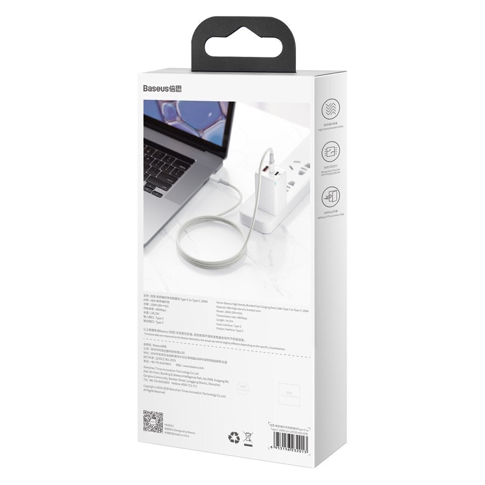 Baseus USB Type C - USB Type C, 2 m hinta ja tiedot | Puhelinkaapelit | hobbyhall.fi