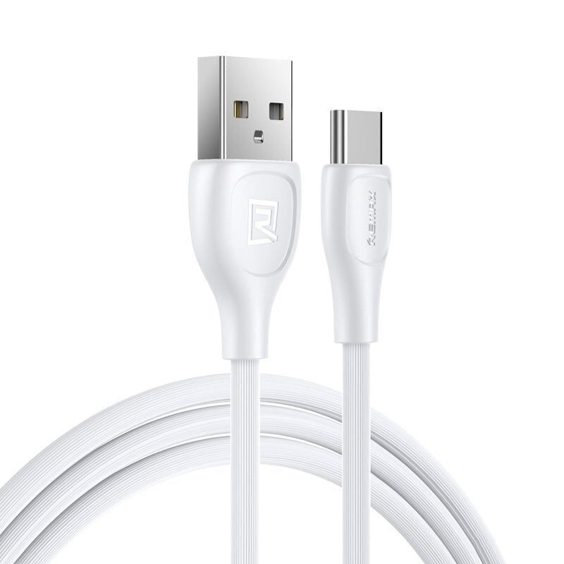 USB / USB-C latauskaapeli 2.1A 480 Mbps 1m valkoinen. hinta ja tiedot | Puhelinkaapelit | hobbyhall.fi