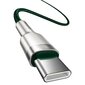 Baseus Cafule Series Metal Data USB Type C - USB Typ C Kaapeli Virtalähde 100 W (20 V / 5 A) 1 m vihreä (CATJK-C06). hinta ja tiedot | Puhelinkaapelit | hobbyhall.fi