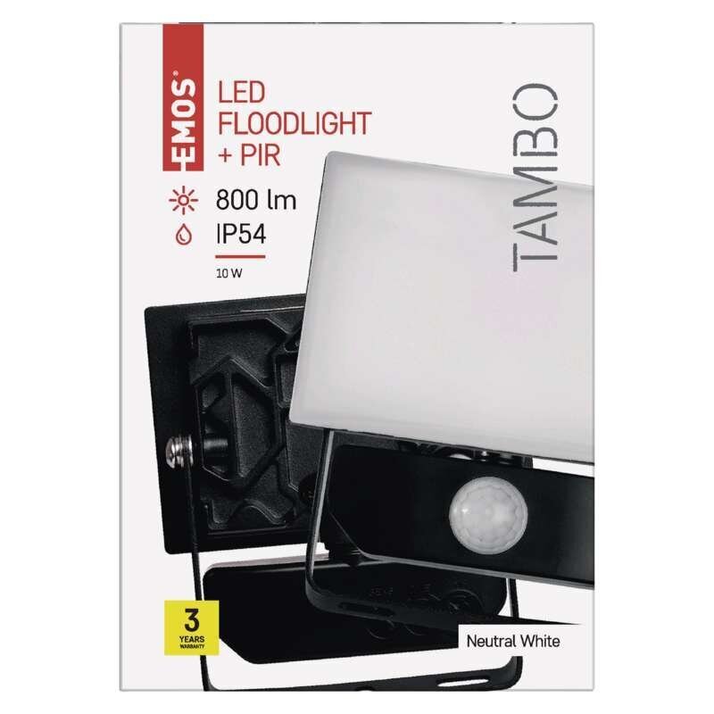 LED-valonheitin TAMBO 10W (85W) 800 lm NW, liiketunnistimella. hinta ja tiedot | Taskulamput ja valonheittimet | hobbyhall.fi