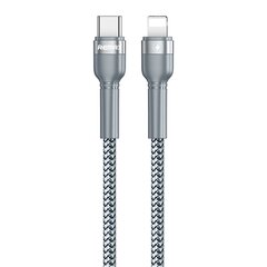 Remax kaapeli Jany Series Cable Nylon Braided, USB Typ C - Lightning, hopea, 1 m hinta ja tiedot | Remax Puhelimet, älylaitteet ja kamerat | hobbyhall.fi