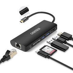 Choetechin telakointiaseman sovitinkeskitin USB Typ C 6in1 100W PD musta (HUB-M05) hinta ja tiedot | Puhelinkaapelit | hobbyhall.fi