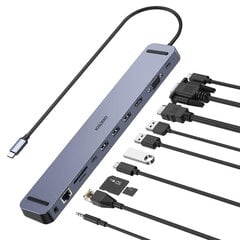 Choetech-telakointiaseman monitoimisovitin HUB USB Typ C 11in1 100W PD harmaa (HUB-M20) hinta ja tiedot | Choetech Puhelimet, älylaitteet ja kamerat | hobbyhall.fi