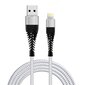 USB-A + Lightning-kaapeli Fusion Fishbone 30W / 3A / 1,5m valkoinen hinta ja tiedot | Puhelinkaapelit | hobbyhall.fi