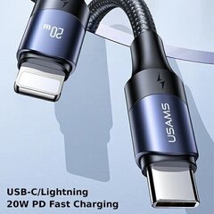 USAMS U71 USB-C - Lightning PD 3m, musta hinta ja tiedot | Puhelinkaapelit | hobbyhall.fi