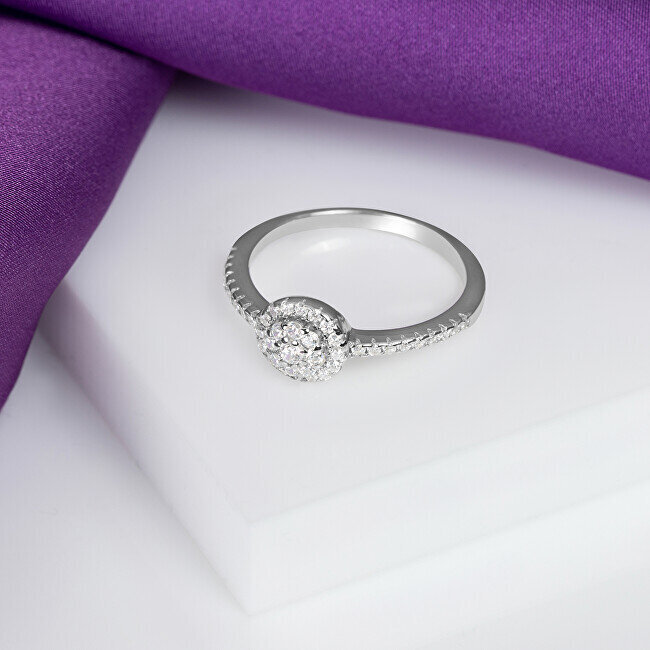 Brilio Silver Beautiful silver ring with zircons RI029W hinta ja tiedot | Sormukset | hobbyhall.fi