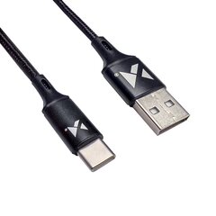 Wozinsky cable USB - USB Type C 2,4A 2m black(WUC-C2B) hinta ja tiedot | Puhelinkaapelit | hobbyhall.fi