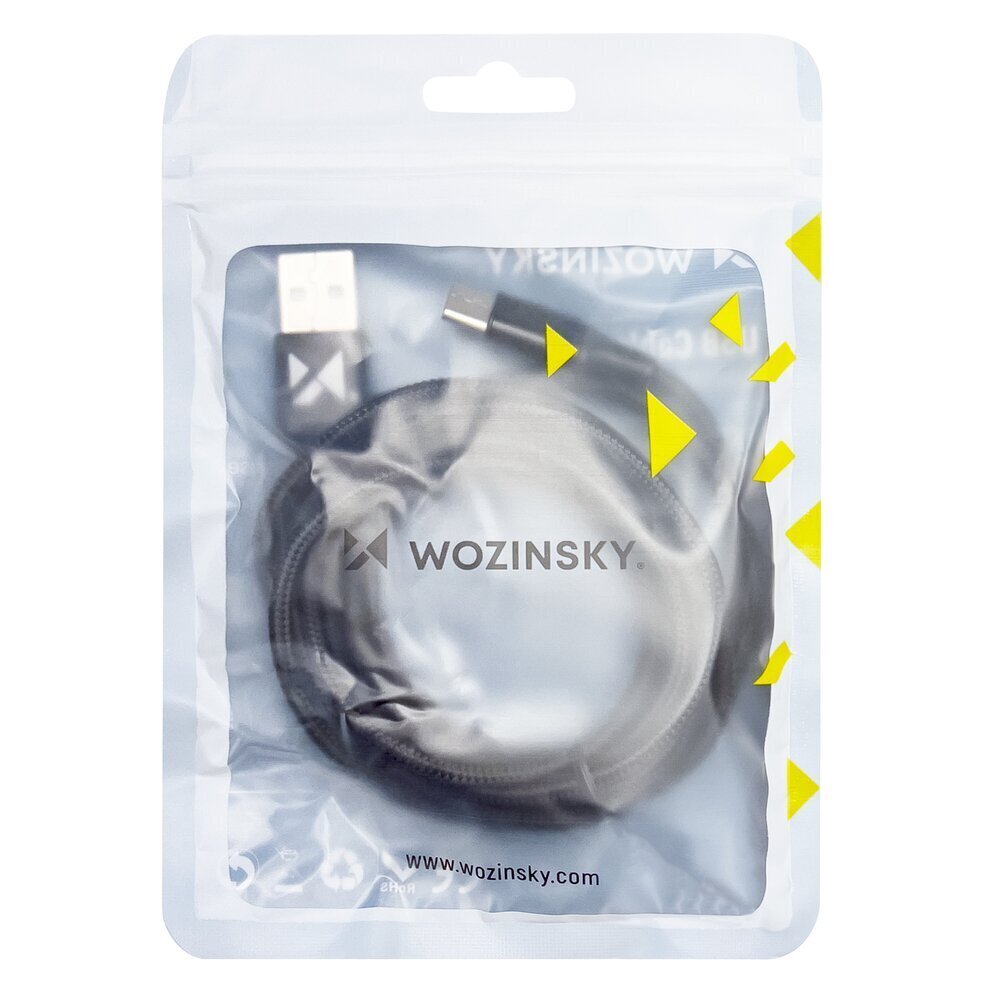 Wozinsky cable USB - USB Type C 2,4A 2m black(WUC-C2B) hinta ja tiedot | Puhelinkaapelit | hobbyhall.fi