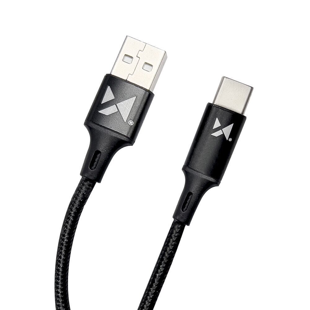 Wozinsky cable USB - USB Type C 2,4A 2m black(WUC-C2B) hinta ja tiedot | Puhelinkaapelit | hobbyhall.fi