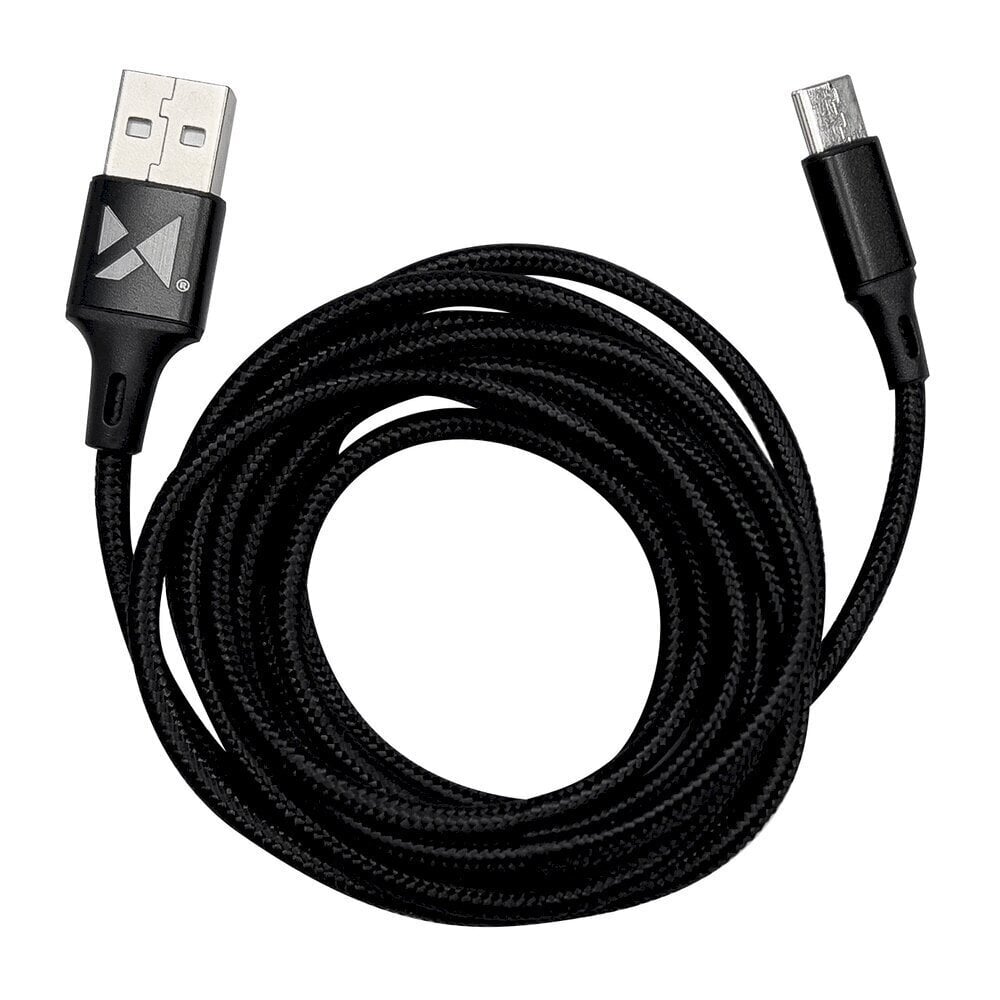 Wozinsky cable USB - USB Type C 2,4A 2m black(WUC-C2B) hinta ja tiedot | Puhelinkaapelit | hobbyhall.fi