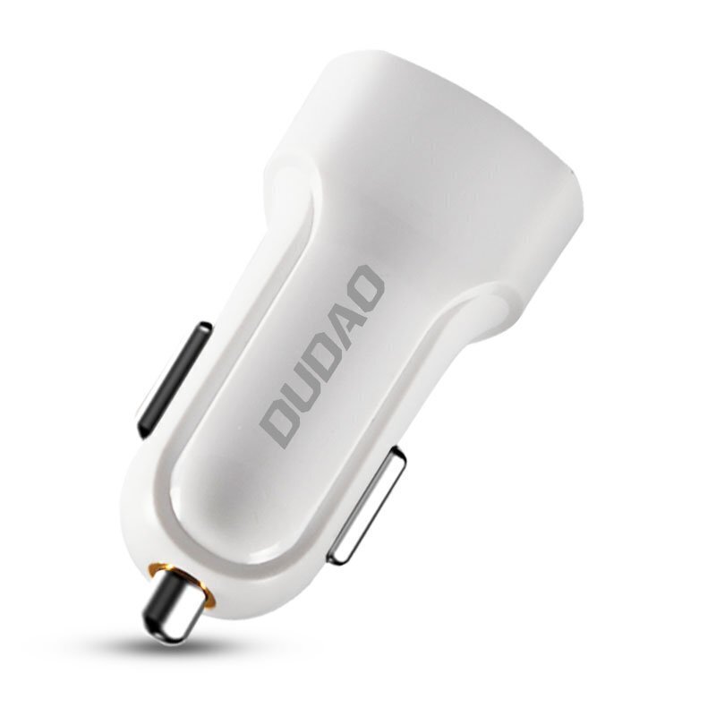 Dudao Car Kit 2x USB 2.4A laturi + 3in1 Lightning / Type C / micro USB -kaapeli valkoinen (R7 White) hinta ja tiedot | Puhelimen laturit | hobbyhall.fi