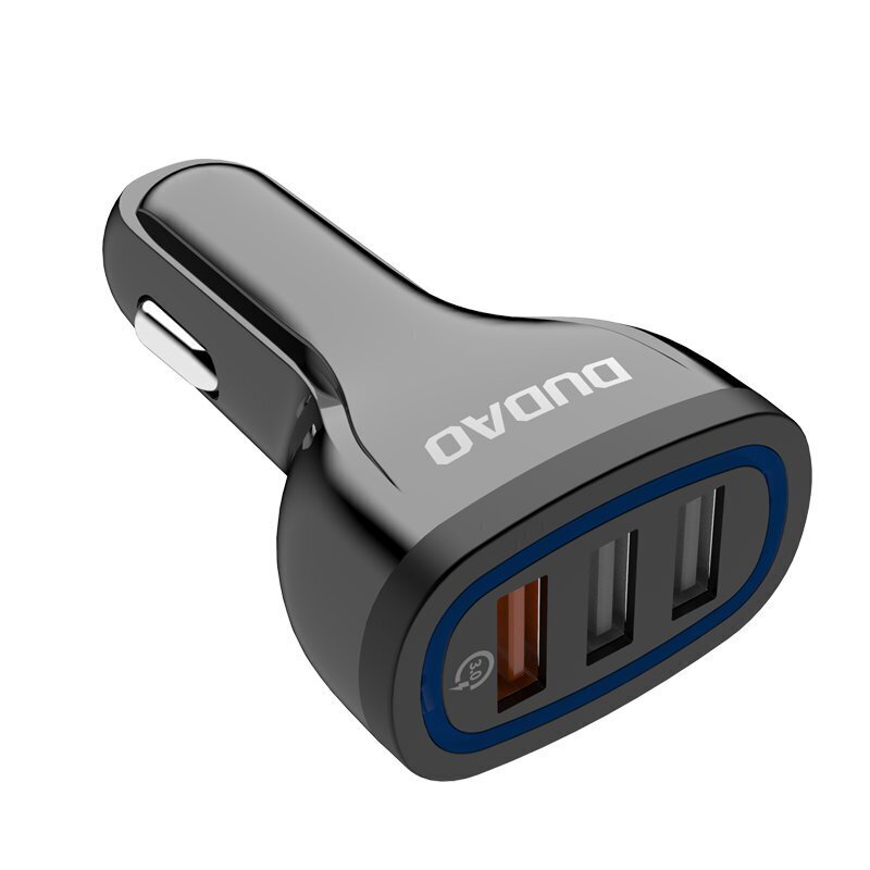 Dudao Universal Autolaturi 3x USB Quick Charge 3.0 QC3.0 2.4A 18W valkoinen (R7S White) hinta ja tiedot | Puhelimen laturit | hobbyhall.fi