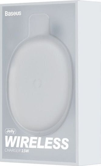 Langaton latausasema Baseus Jelly WXGD-02, 9V / 2A / 15W, valkoinen. hinta ja tiedot | Puhelimen laturit | hobbyhall.fi
